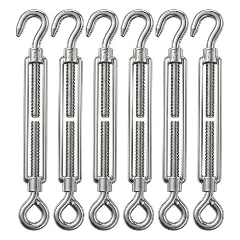 Stainless Steel M5 Type OC 6 Piece Heavy Duty 304 Stainless Steel Tensioner for Tensioner Sail Shade Tensioner Clothesline Outdoor Tensioner Wire Mesh Kit Installation (1/5)