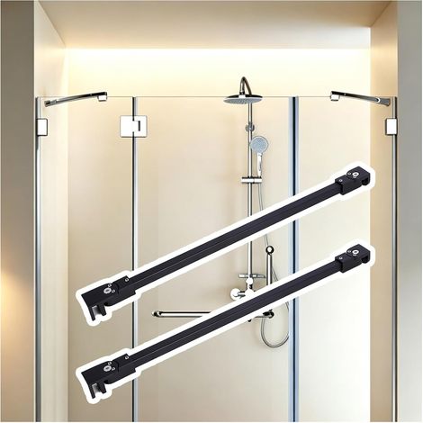 Barre de support fixe robuste pour paroi douche en verre (1/5)