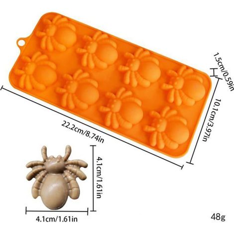 1 Moule silicone, araignée, chauve-souris, citrouille, chocolat, résine, bougie, Halloween, Noël (1/5)