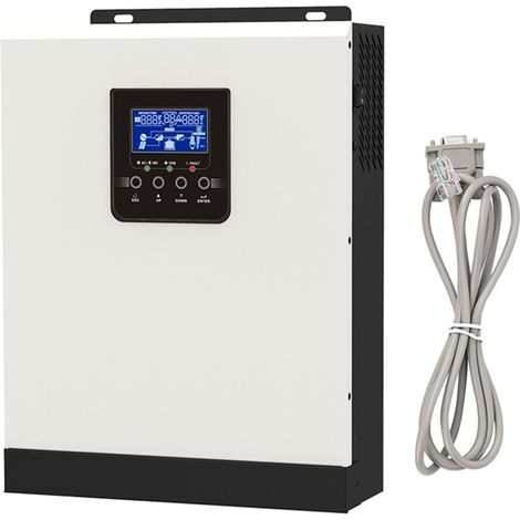 Onduleur Solaire MPPT Pur Sinus, Convertisseur Hors Réseau 2400W 230V AC pour Maison Bureau, Régulateur Intégré Haute Efficacité