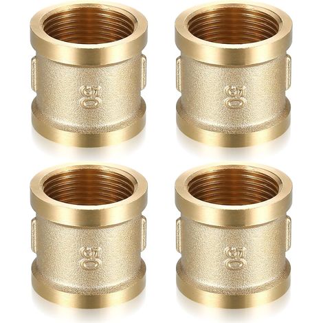 Manchon en Laiton 3/4 Pouce Filetage Femelle, Manchon Laiton Double Femelle 20/27, Connecteur Raccord 3/4" IG/IG, Raccord Fileté pour Chauffage Système Eau Potable (1/5)