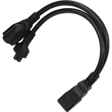 Câble d'alimentation IEC320 C20 vers IEC320 C5 5 15R, adaptateur répartiteur en Y standard robuste, prise américaine, 125-250 V, 30 cm (1 pi). (1/5)