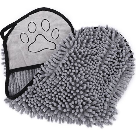 Serviette absorbante pour animaux de compagnie - idéale pour les chats et les chiens. Gris (1/3)