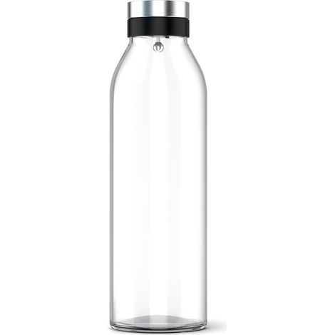 Carafe en verre/acier inoxydable avec couvercle à ouverture automatique et bec verseur anti-goutte Compatible avec toutes les portes de réfrigérateur standard 1,3 l (1/5)