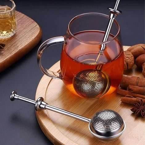 Colador de té,2 piezas,Paño para harina para hornear,Tamiz para chocolate en polvo,Tamiz para azúcar glas,Acero inoxidable,Plateado (1/4)