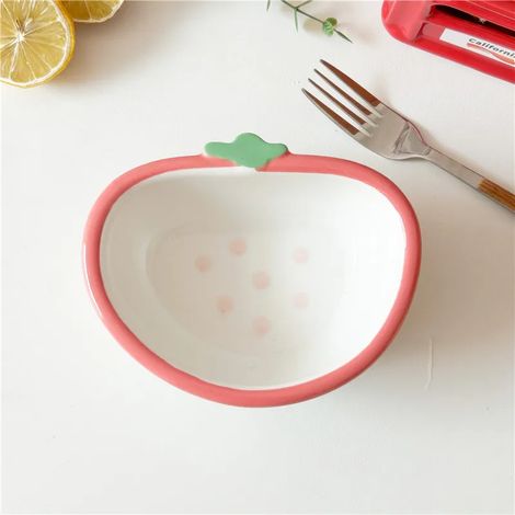 (Coupe à fruits en céramique, motif fraise, 14,7 cm), compatible micro-ondes et four.
