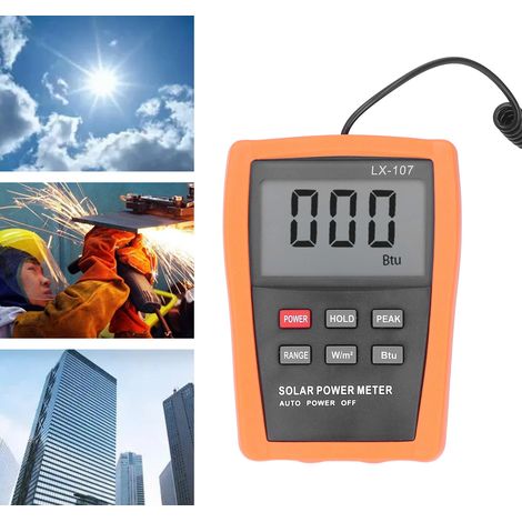 LX107: Optisches Wattmeter, Ultraviolett-Intensitätstester, hochpräzises digitales Solar-Irradiometer, Kompassfunktion, Datenanzeige und -speicherung. (1/5)