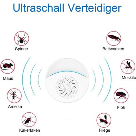 GROOFOO Répulsif Ultrason Anti-Moustique,Anti-Rongeurs Insectes Répulsif Moustique électronique Anti Rats,Coquerelle,Mouches,Fourmis,Araignées [2 pack] GROOFOO