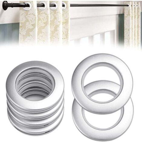 -20 Pieces Oeillets Rideaux à Clipser Plastique Détachable Anneaux à Œillets de Rideau Intérieur 40mm pour Rideau de Fenêtre Douche Vestiaire Porte (Argenté)
