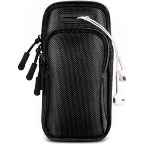 Armband, Laufarmband, Handyhalterung, Fitnessarmband, Fahrradarmband, kompatibel mit Handys unter 0,5 Zoll. (C) (Schwarz) (1/5)