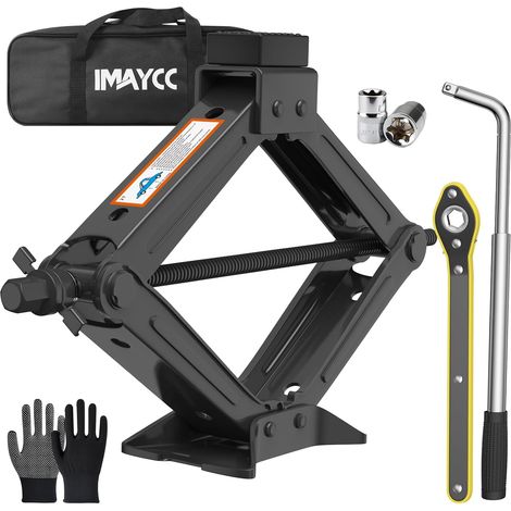 Cric Voiture 2T/2000kg,Universel Crique VoiturePortable Cric de Levage avec Clé pour Écrous de Roue, Kit d'urgence Automobile pour Voiture SUVs Berlines (1/5)