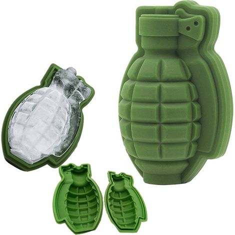 Bacs à Glaçons Silicone Grenade 3D, Lot de 4, Moules à Glaçons pour Whisky, Cocktails et Boissons Idéal pour Réaliser des Glaçons Originaux (1/5)