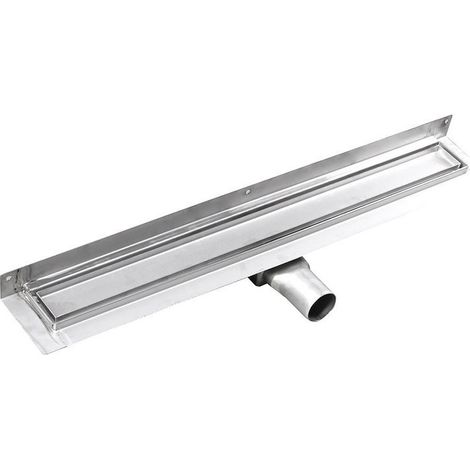 Gelco Manus - Caniveau de douche en inox avec grille PIASTRA à carreler,installation contre le mur 750x112x55 mm GMP93 (1/2)
