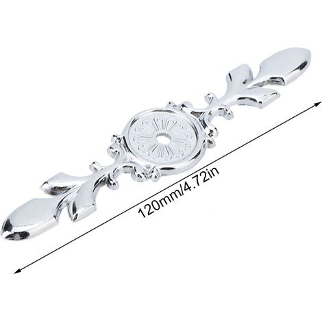 10 pièces plaques de renfort pour poignées de meuble alliage zinc rétro trou unique 120 mm argent 3 + 10 vis M4x30 (1/5)