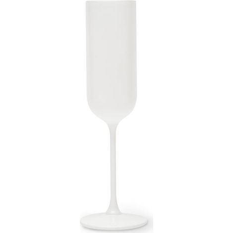 Lot de 6 flûtes blanches, verre pulvérisé, capacité 210 ml.