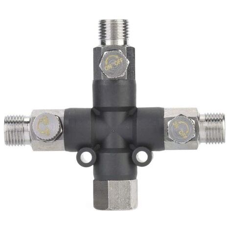 Accessoire de montage de pistolet 3 voies en métal de 1 / 8 pouce pour adaptateur de compresseur d'air (1/5)