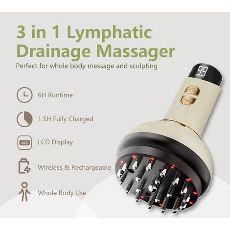 Massagegerät zur Lymphdrainage, Anti-Fett-Massagegerät mit Mikrostrom-, Wärme- und Vibrationsmodi, geeignet zur Formung von Beinen, Armen, Bauch und dem ganzen Körper. (1/5)