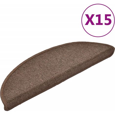 Maison Exclusive - Tappetini per scale 15 pz 56x17x3 cm Marrone caffè Semicircolari
