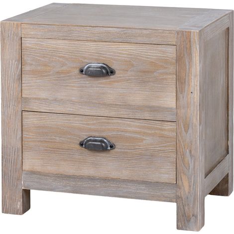 Haldon Collection 2 Drawer Bedside Table - Wood - L40 x W55 x H53 cm - Brown