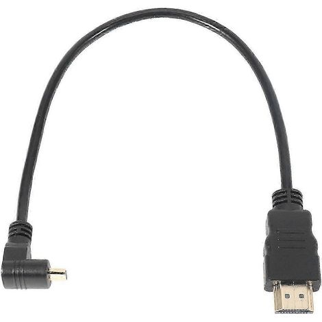 Adaptateur Micro-HDMI mâle coudé à 90° vers HDMI mâle (30 cm) - Compatible 4K - 2025 (1/5)