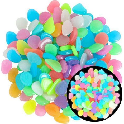 Granulés Phosphorescents - 200 Pièces - Pour Jardin Allée Aquarium Intérieur Extérieur - Multicolore (1/4)