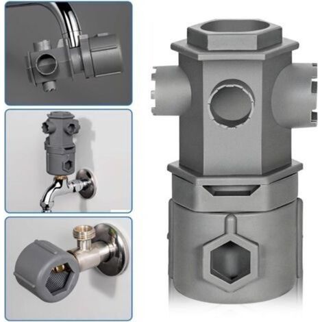 All-in-One-Armaturenschlüssel-Set. Multifunktionaler Armaturenschlüssel, Gewindebohrerschlüssel, All-in-One-Werkzeug, verstellbarer Schraubenschlüssel. Geeignet für den Küchengebrauch. (1/5)