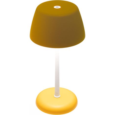 Lampada Smart Trilli Wi-Fi Zafferano - Led Ricaricabile, Touch, App Wi-Fi, Ceramica Decorata Bianca e Ocra (1/3)