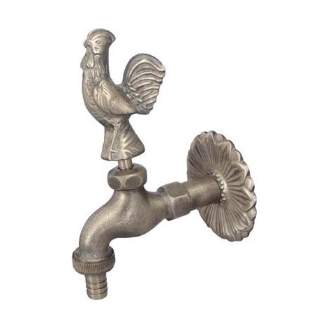Rubinetto Artistico Per Fontana A Vite Gallo Brass Domus Ottone 1/2M Mm 25 - 1 Pz (1/3)
