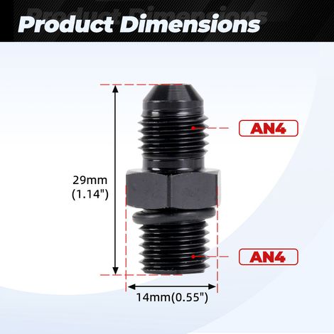 Ölkühlungsanschlussadapter ORB AN3 AN4 AN6 AN8 AN10 AN12 AN16 AN20 - -AN4-AN4 (1/3)
