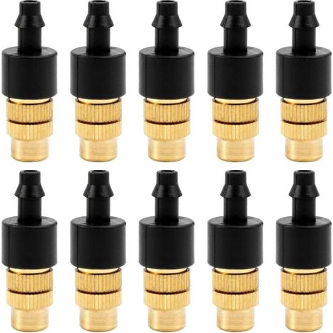 [RM] Pack of 10 adjustable misting nozzles for garden irrigation systems, brass sprinkler. - AquaForge (1/5)
