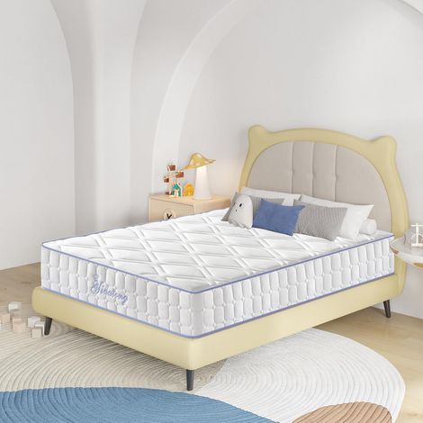 Matelas 90x200 cm - Ep 25 cm, Hybride - Ressorts Ensachés + Mousse mémoire de Forme - Soutien Mi-Ferme, Certifié Oeko-Tex ® (1/5)