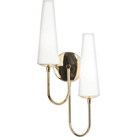 Applique doppia MAGNUM oro/bianco vetro 2xE14 40W Zuma Line (1/2)