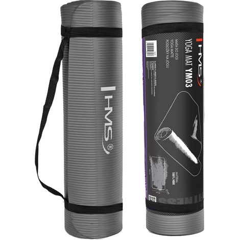 Yogamatte rutschfest grau 6 mm dicke