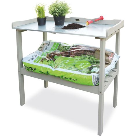 HABAU Pflanztisch mit Arbeitsplatte aus Metall und Ablagefläche, 78 x 38 x 85 cm (1/5)