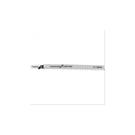 Lame de scie sauteuse pour bois/métaux/matériaux - T345XF Bosch L=132mm - boîte de 3