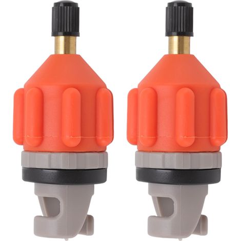 2 Adaptateurs de pompe à air pour paddle board, raccords de valve gonflage kayak, bateau pneumatique, pompe auto, orange (1/5)