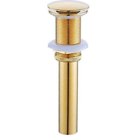 Retro-Spülbeckenstöpsel mit Pop-up-Funktion und Zubehör, universeller Spülbeckenablaufstopfen aus bronzefarbenem Messing, Gold (1/4)