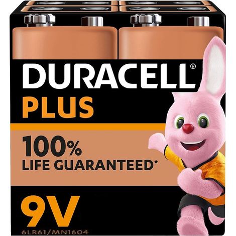 9V Duracell Lot de 4 piles