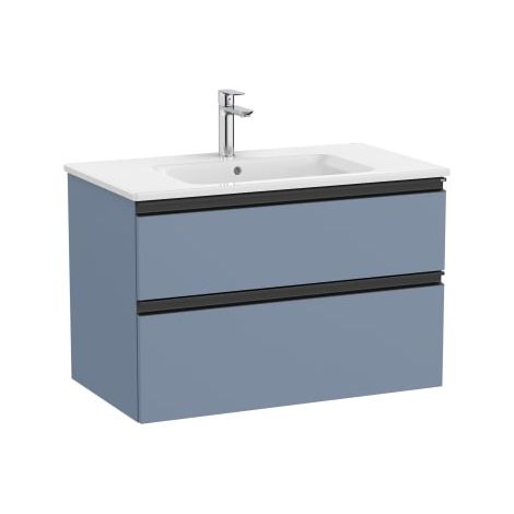 CONJUNTO MUEBLE THE GAP 800X460 2 CAJONES + LAVABO CENTRADO AZUL MATE