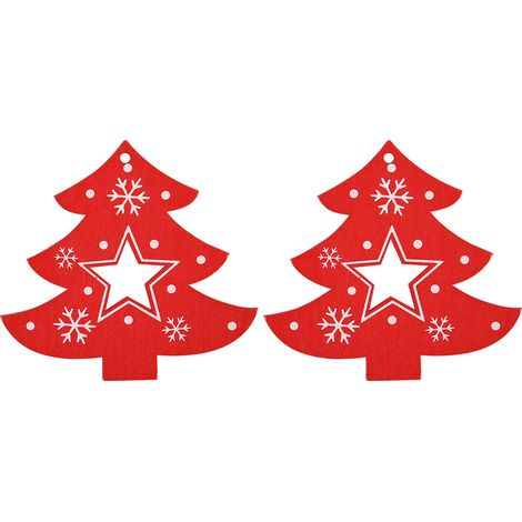 50 Stück dekorative Weihnachtsbaumkugeln aus Holz, rot, DIY-Bastelzubehör, bemalt (1/5)