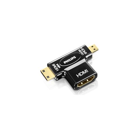 Philips SWV2429W/10 changeur de genre de câble HDMI Mini/HDMI Micro HDMI Noir