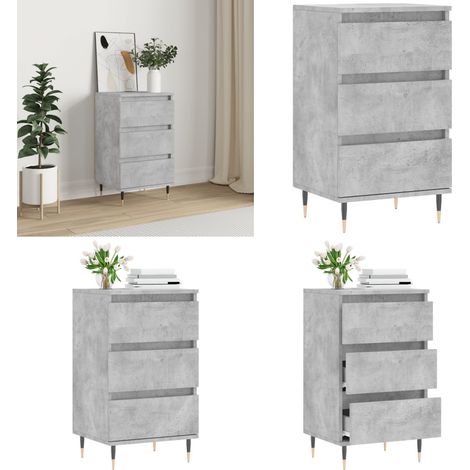 Buffet gris béton 40x35x70 cm bois d'ingénierie - Buffet - Meuble De Rangement - Armoire - Mobilier - Design Moderne - Home & Living (1/5)
