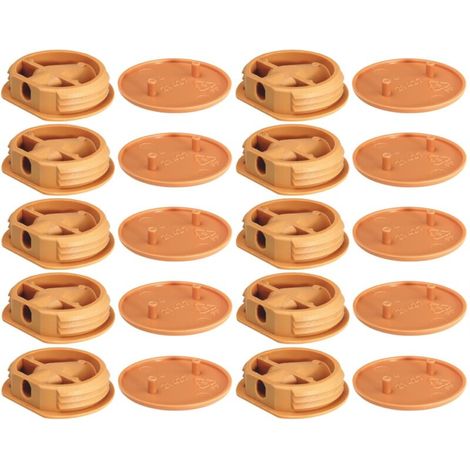 – Lot de 10 ferrures d'assemblage beige – Plastique RAL 1001 – Capuchon rond beige RAL 1011 – Pour constructions légères caravane et bateau (1/4)