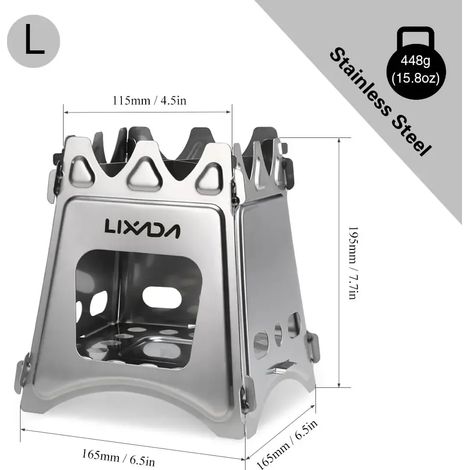 Réchaud à bois de camping compact et pliable en titane avec mini réchaud à alcool, brûleurs pour la cuisine en randonnée et en pique-nique, réchauds de cuisine portables (1/5)