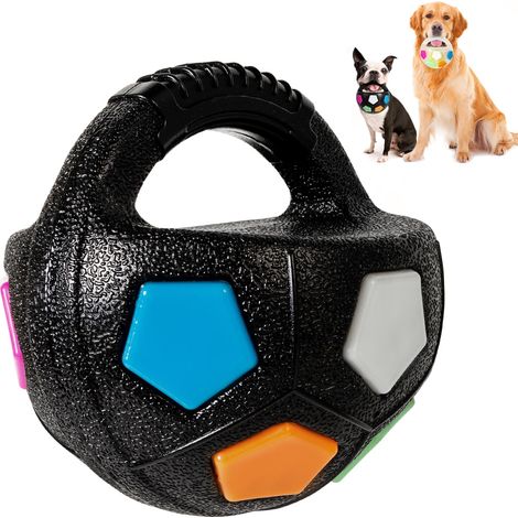 Pet Balle Jouet pour Chien avec poignée, Lancer et rapporter - Balle Interactive pour Chien - Flottant - Noir (1/5)