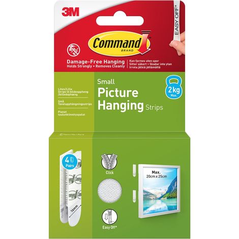 Command 7100337181 Picture Hanging Strips Small (4 Pairs) COM0707