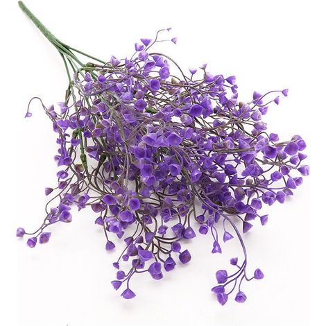 Fleurs artificielles gypsophile jaune – Lot de 4 tiges réalistes en plastique haute qualité, usage intérieur et extérieur (1/4)