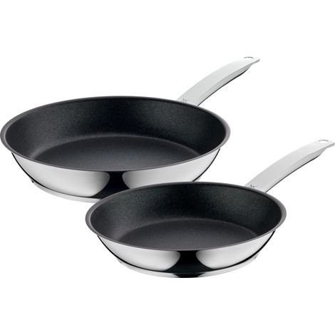WMF Permadur Advance - Set di 2 padelle da 28 + 24 cm, in acciaio INOX Cromargan, resistente al forno (1/5)