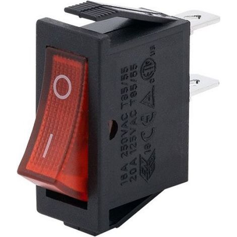 Interrupteur Bipolaire Éclairé - Mini Bascule Marche Arrêt - 250 V AC 10 A - Pour Installation Électrique Domestique et Professionnelle - 1 Pièce