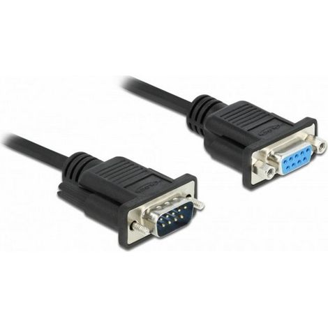 Delock Seriell Anschlusskabel [1x D-SUB-Buchse 9pol. - 1x D-SUB-Stecker 9pol.] 2 m Schwarz